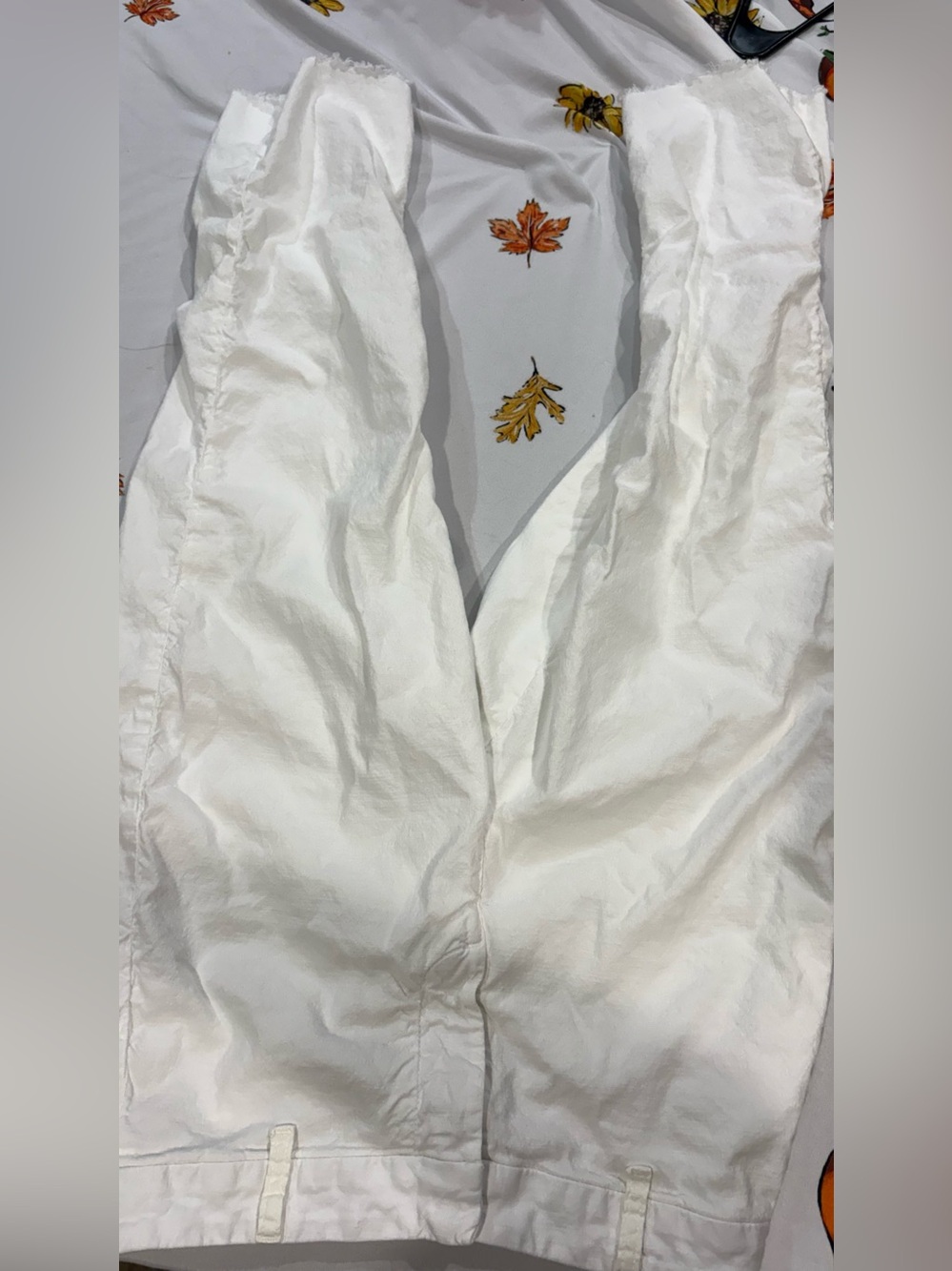 White Casual Pants - Classic Straight Fit cutoff